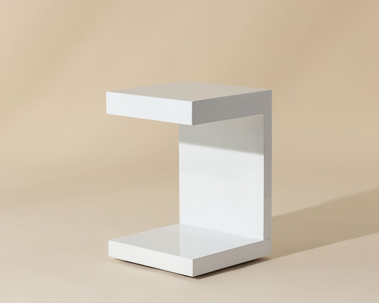 BACHELOR END TABLE - HIGH GLOSS WHITE